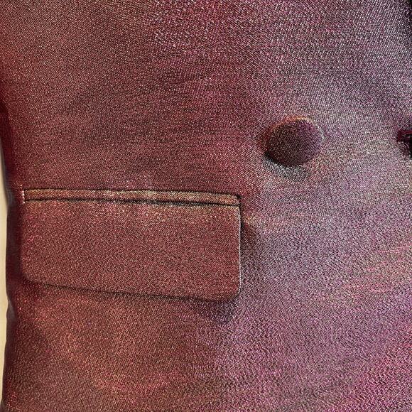 No Label Magenta & Gold Changeable Metallic Lamé Double Breasted Blazer Size - Picture 3 of 4